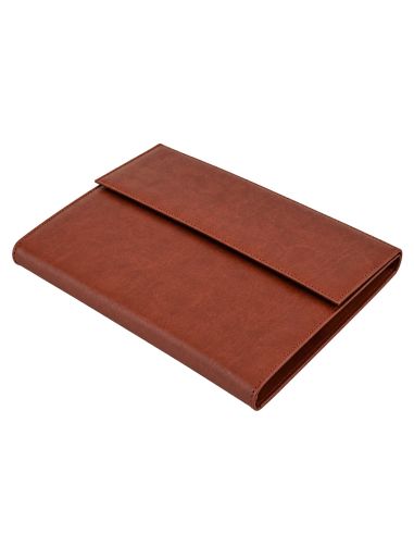 Carpeta Portadocumentos Q-Connect Artesania Piel Sintetica Doble Cierre Iman Color Cuero 260X235X35 Mm