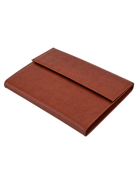 Carpeta Portadocumentos Q-Connect Artesania Piel Sintetica Doble Cierre Iman Color Cuero 260X235X35 Mm