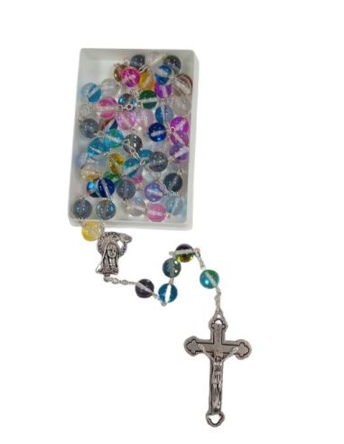 Rosario Esfera Cristal Incrustado Multicolor 8Mm C/Caja