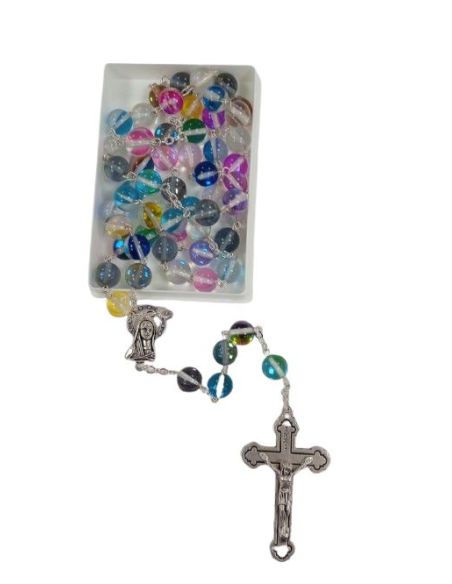 Rosario Esfera Cristal Incrustado Multicolor 8Mm C/Caja