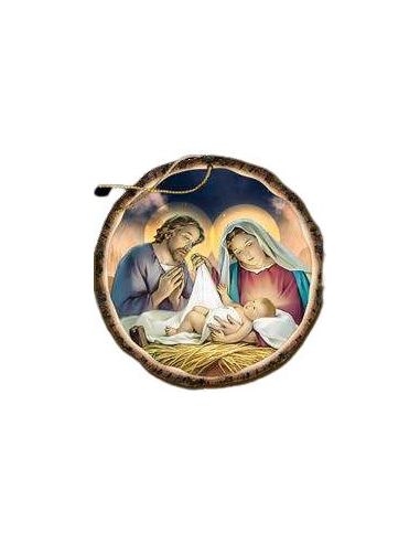 Nacimiento colgante 7cm madera tronco circular nº2|Libreriasalesiana