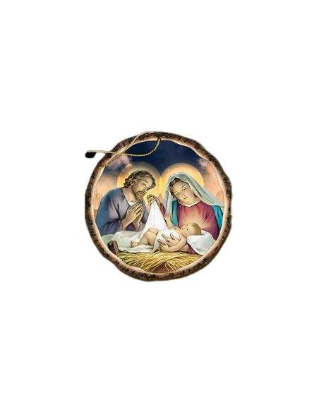 Nacimiento colgante 7cm madera tronco circular nº2|Libreriasalesiana
