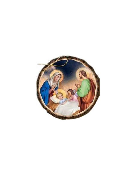 Nacimiento colgante 7cm madera tronco circular nº3|Libreriasalesiana