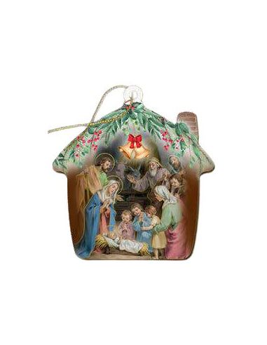 Nacimiento Colgante 8,5X9Cm Madera Cabaña Nº3