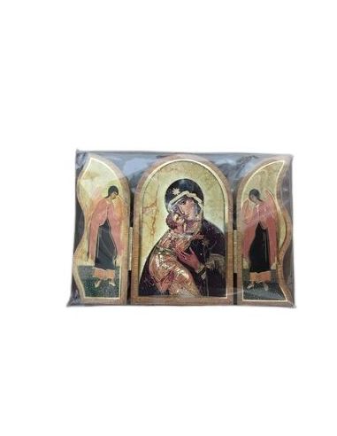 Triptico Madera Oro 6X9Cm Tenerezza Rublev