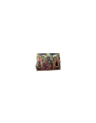 Triptico Madera Oro 6X9Cm Icono Sagrada Familia