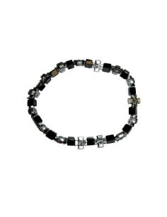 Brazalete Cubos Hematite Cruces Milagrosa