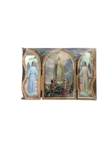 Triptico Madera Oro 6X9Cm Fatima
