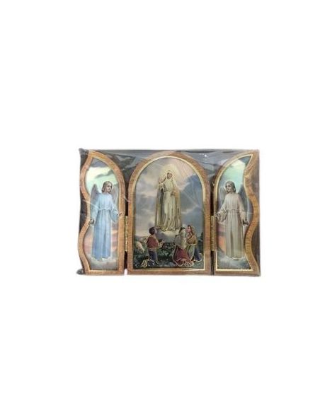 Triptico Madera Oro 6X9Cm Fatima