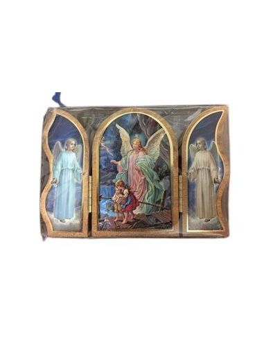 Triptico Madera Oro 6X9Cm Angel Guarda S/Puente