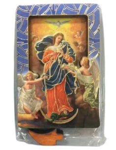 Repie Bidimen. Iman Madera  Oro 4X6Cm Virgen Desatanudos