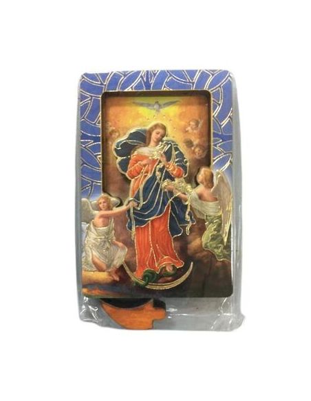 Repie Bidimen. Iman Madera  Oro 4X6Cm Virgen Desatanudos