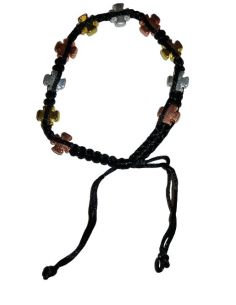 Brazalete Cuerda Metal Cruces Tres Colores
