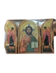 Triptico Madera Oro 6X9Cm Pantocrator