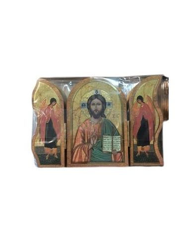 Triptico Madera Oro 6X9Cm Pantocrator
