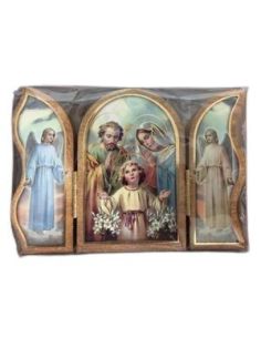 Triptico Madera Oro 6X9Cm Sgda. Familia 572-5