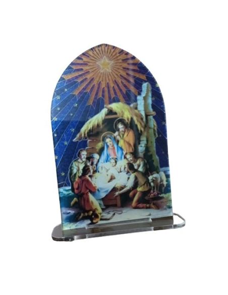 Repie Vidriera 8,5X13,5Cm Nacimiento Portal Nº1004