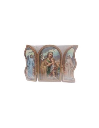 Triptico Madera Oro 6X9Cm San Jose
