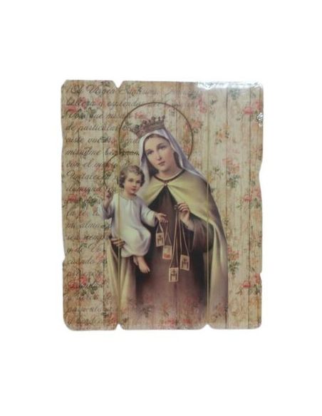 Tabla Vintage 23X19Cm Virgen Del Carmen (12)