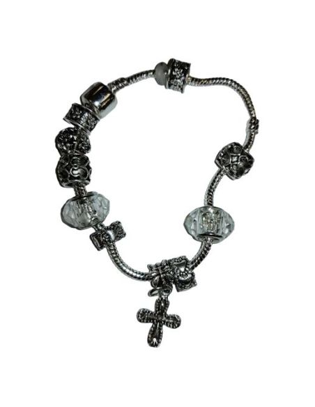 Brazalete Pandora Metal Cristal Transparente