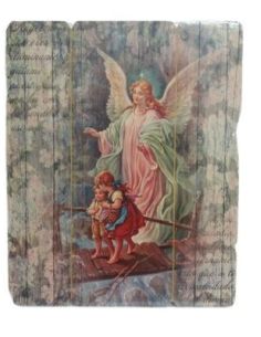 Tabla Vintage 23X19Cm Angel De La Guarda Puente (12)