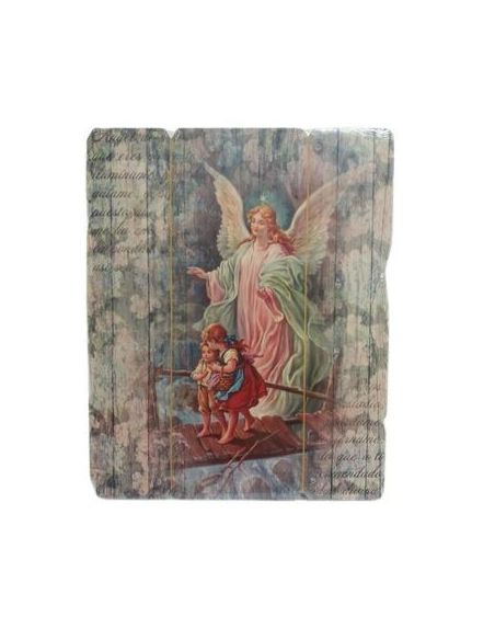 Tabla Vintage 23X19Cm Angel De La Guarda Puente (12)