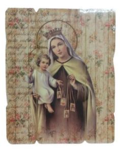 Tabla Vintage 35,5X28,5Cm Virgen Del Carmen (6)