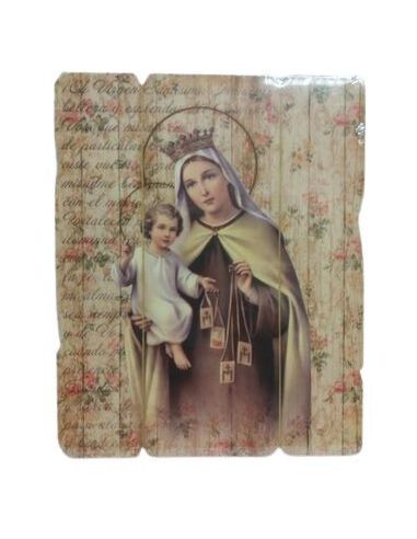 Tabla Vintage 35,5X28,5Cm Virgen Del Carmen (6)