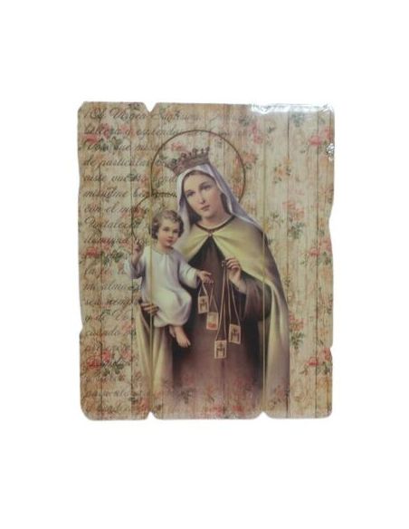 Tabla Vintage 35,5X28,5Cm Virgen Del Carmen (6)