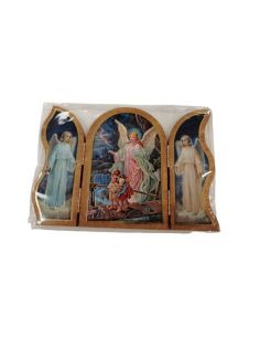 Triptico Madera Oro 19X13,5Cm Angel Guarda S/Puente
