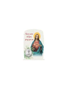 Repie Medalla Metal Metracrilato 8,5X11,5Cm Sgdo.Cor. Jesus