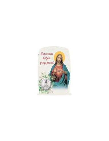 Repie Medalla Metal Metracrilato 8,5X11,5Cm Sgdo.Cor. Jesus
