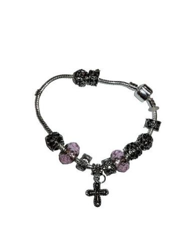 Brazalete Pandora Metal Cristal Rosa