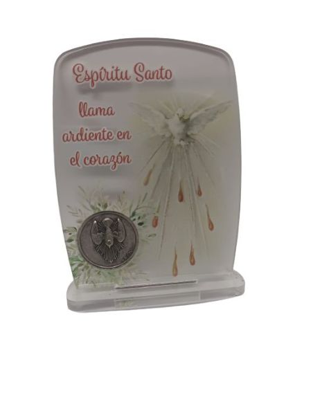 Repie Medalla Metal Metracrilato 8,5X11,5Cm Espiritu Santo