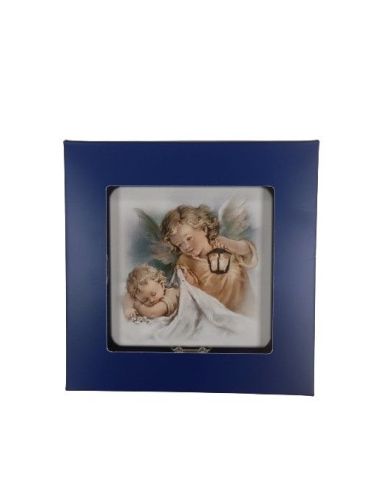 Repie Madera Relieve 10X10 C/Caja Angel Con Farol