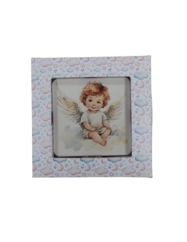 Repie Madera Relieve 10X10 C/Caja Angel Nube