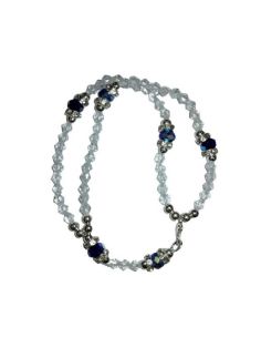 Pulsera Doble Cristal Metal Rombos Transparente