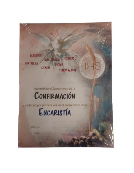 Diploma Pergamino Oro 24X18Cm Digital Confirmacion