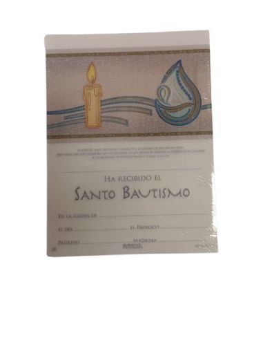 Diploma Pergamino Oro 24X18Cm  Digital Bautismo