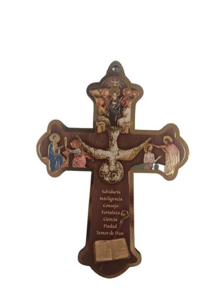 Cruz Confirmacion Madera Oro 13Cm