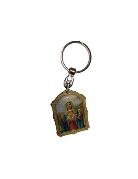 Llavero Madera Oro 7X9X0,5Cm Sgdo. Corazon Maria Nº2
