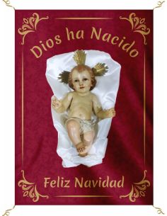 Balconera Niño Jesus Feliz Navidad 70X100 225Grs.