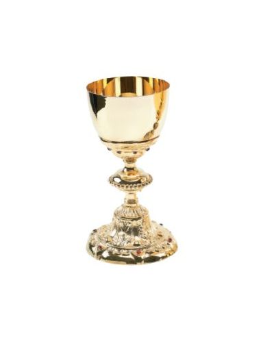 Calice Barocco In Fusione Dorato Con Inserti Rubino 1889