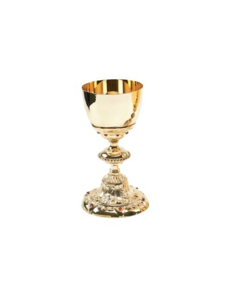 Calice Barocco In Fusione Dorato Con Inserti Rubino 1889