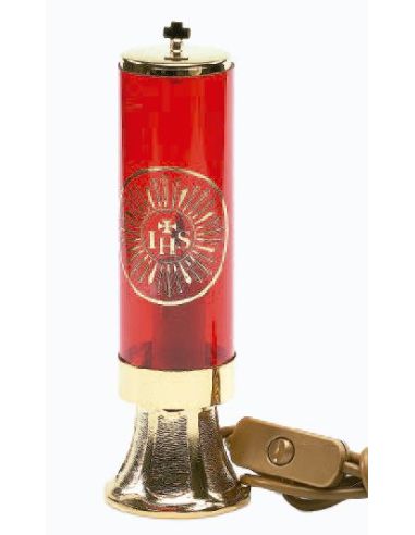 Vela Del Santisimo Cristal Bateria (Pila) Ø 6 Cm X 23 Cm 560