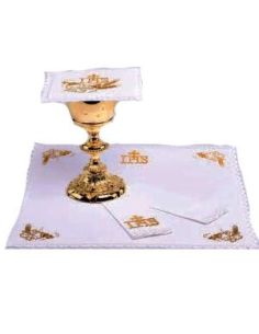 Juego Altar Uva Palia, Corporal Rigido, Purificador, Manutergio Uva 851/