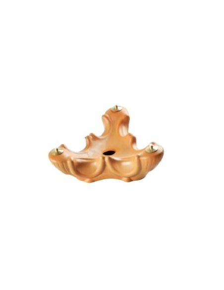 414 Lámpara Litúrgica Triple Luz Porcelana Color Terracota 20 Cm.