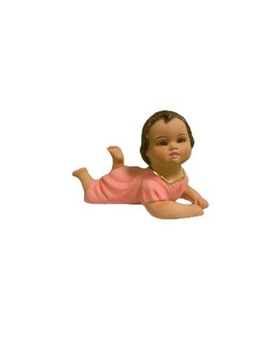Niño Tumbado 16 Cm Vestido Rosa
