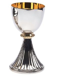 1877 Calice S. Germano Nichelato Interno Oro 8X15,5 Cm