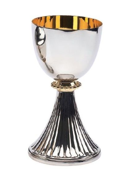 1877 Calice S. Germano Nichelato Interno Oro 8X15,5 Cm